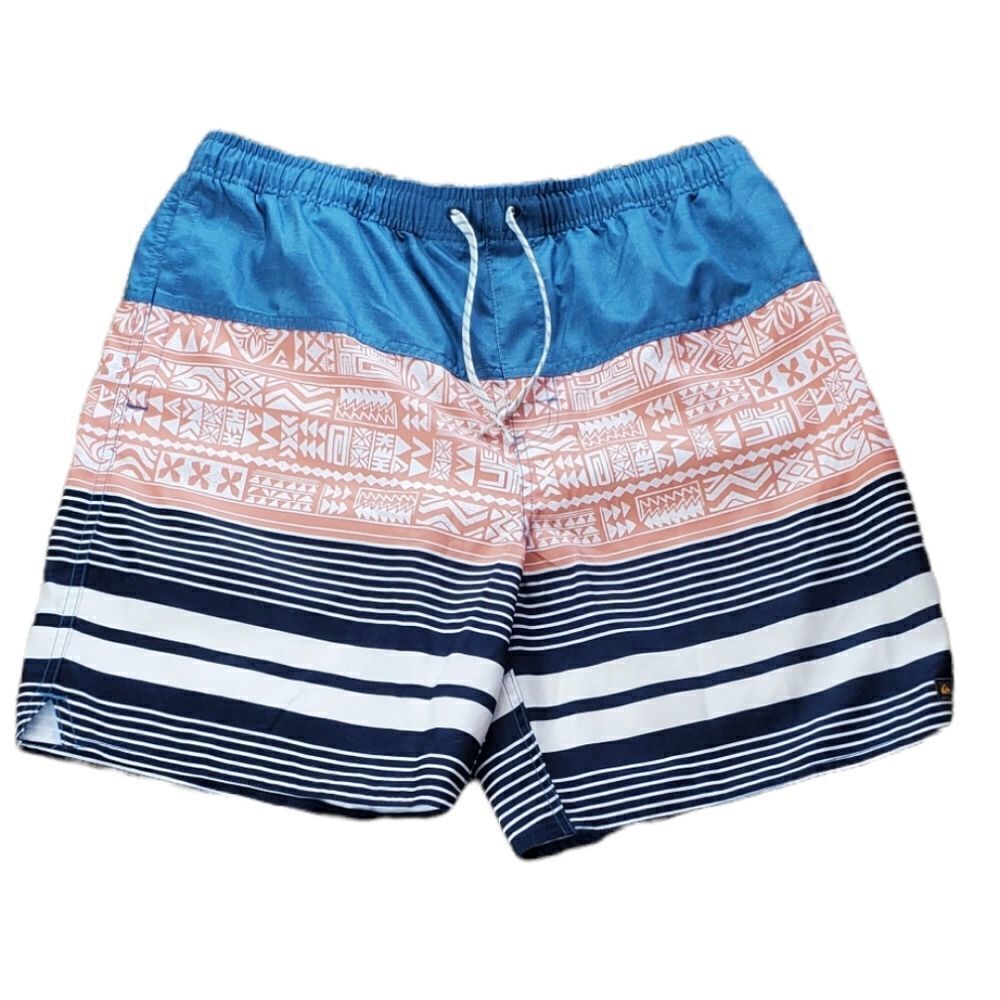 Quiksilver Blue and Pink Swim Trunks